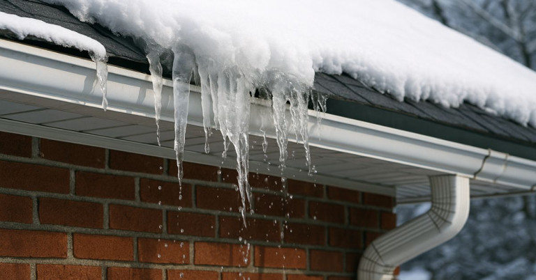 Winter Gutter Overflow Isn’t Just a Gutter Problem — It’s a Roof Warning Sign