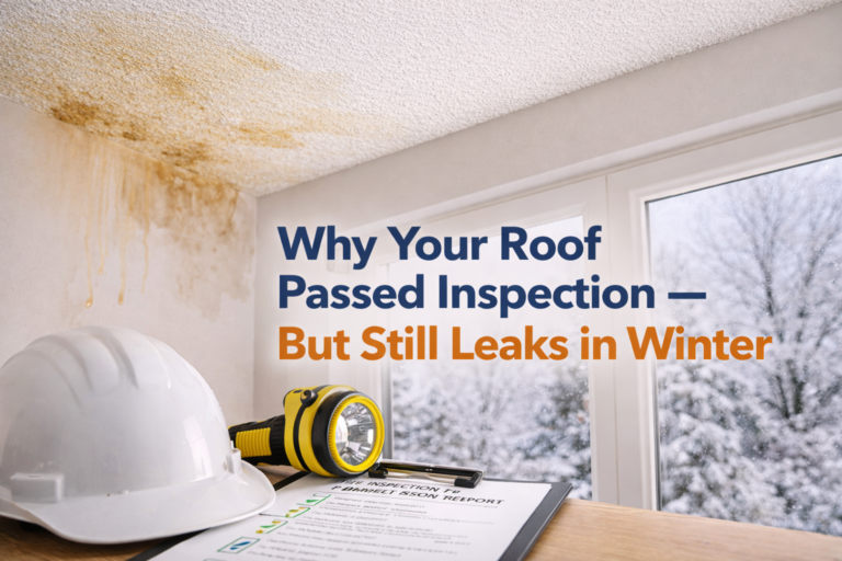 Why Your Roof Passed Inspection — But Still Leaks in Winter